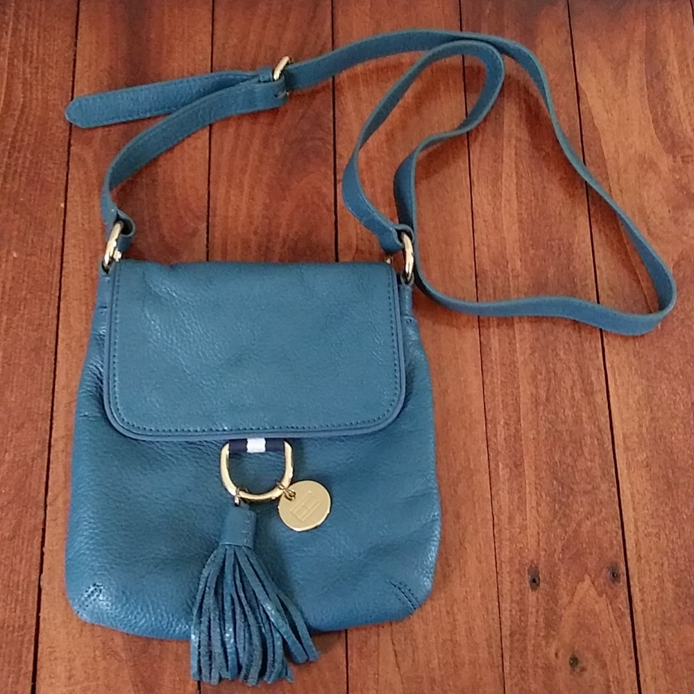 Tommy Hilfiger Blue Leather Crossbody